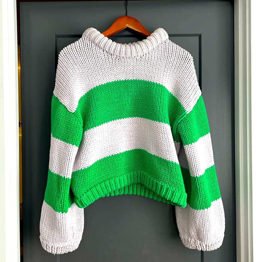 Tibi chunky oversized stripe sweater size L